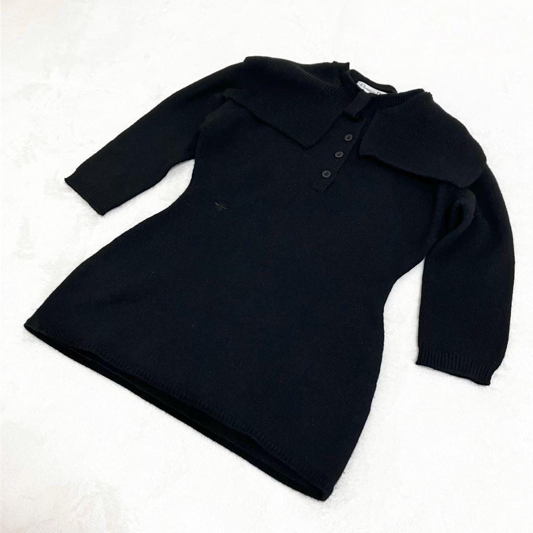 ★美品★ディオール ニット カシミヤ100% M ビー刺繍 ロゴ ケープデザイン ★美品★ディオール ニット カシミヤ100% M ビー刺繍 ロゴ ケープデザイン