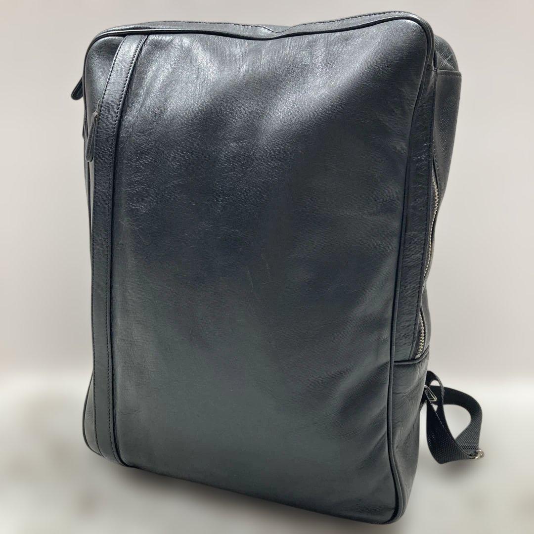 【メーカー直送】 美品 ビジネスレザーファクトリー リュック スクエア型 レザー本 バッグ