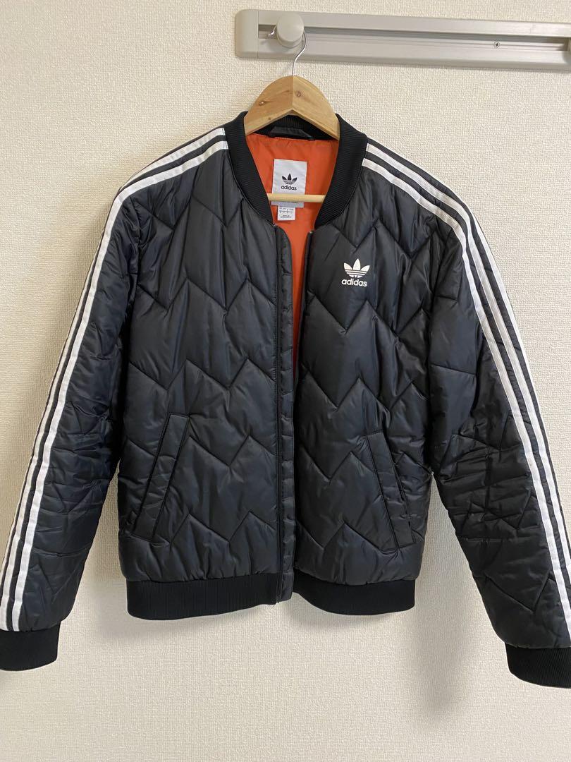 adidas キルティング MA-1型 ブルゾン ジャケット 紺白 S - メルカリ