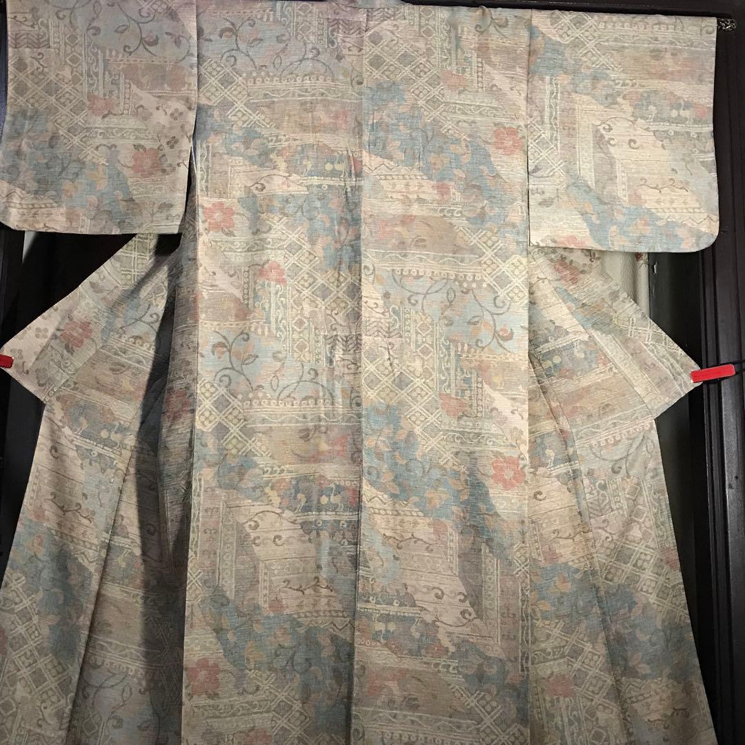 珍しい生紬(なまつむぎ)の 長着