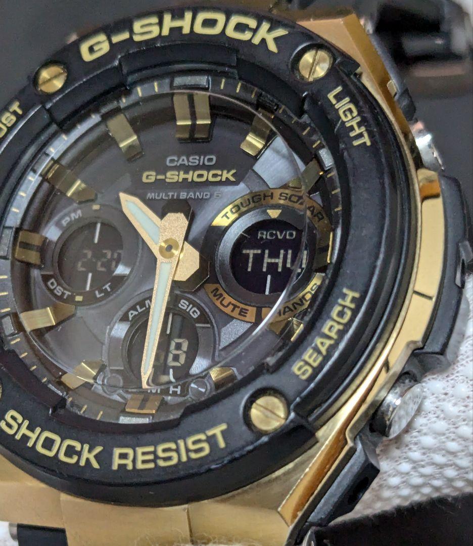 【明日まで】G-SHOCK GSTEEL　ブラックゴールド 電波ソーラー