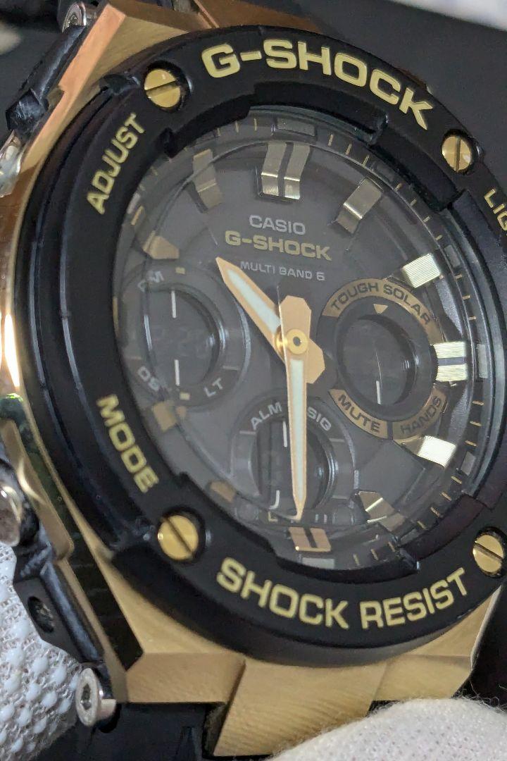 【明日まで】G-SHOCK GSTEEL　ブラックゴールド 電波ソーラー