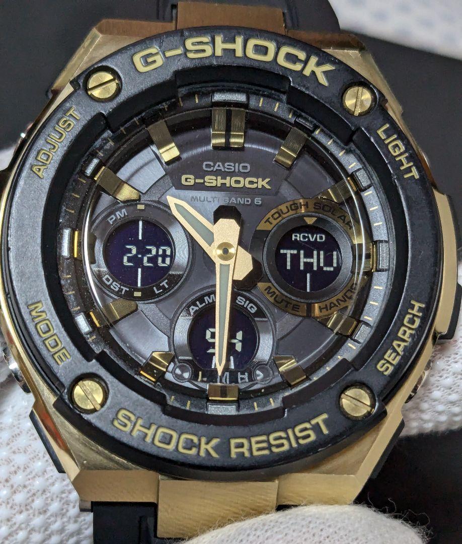 【明日まで】G-SHOCK GSTEEL　ブラックゴールド 電波ソーラー