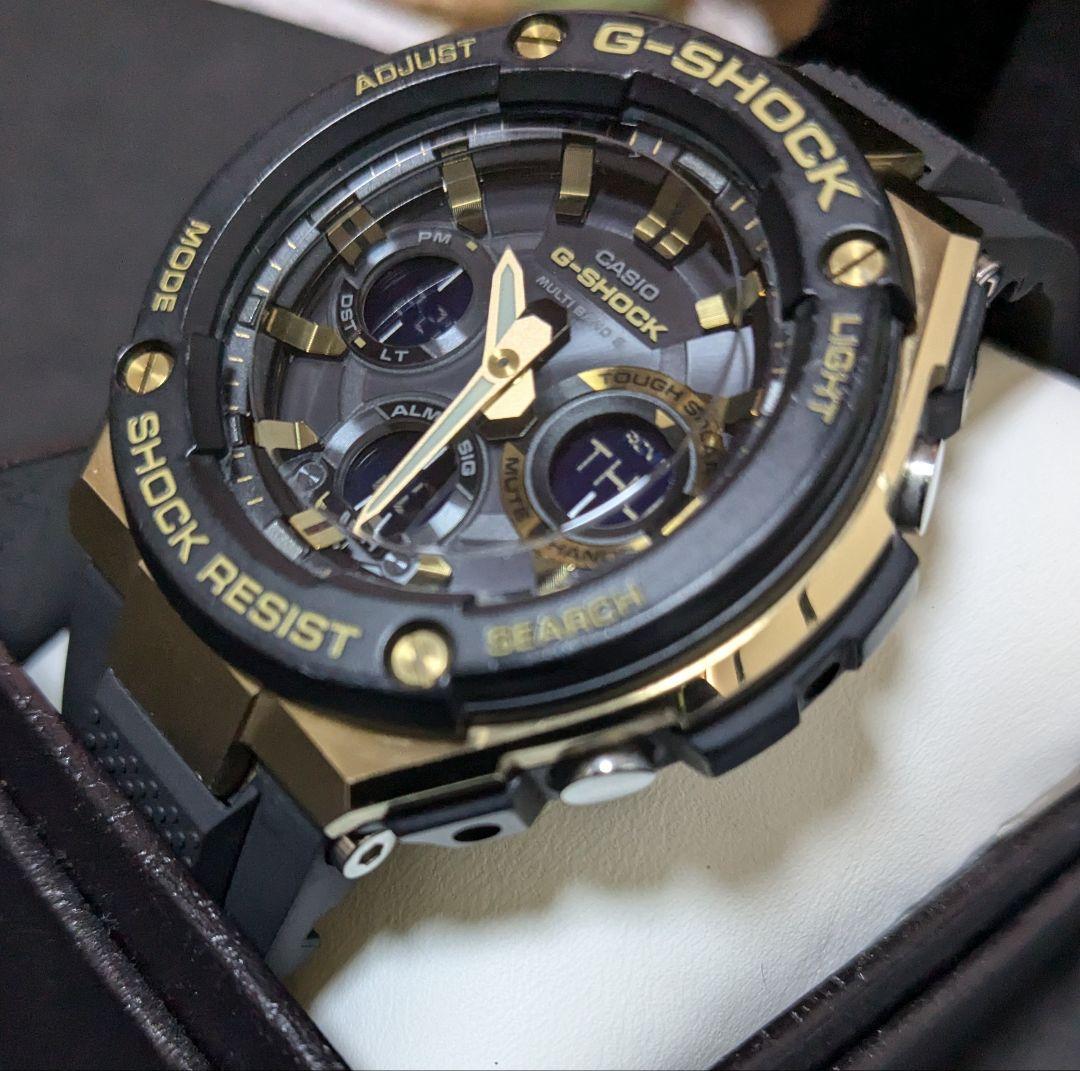 【明日まで】G-SHOCK GSTEEL　ブラックゴールド 電波ソーラー