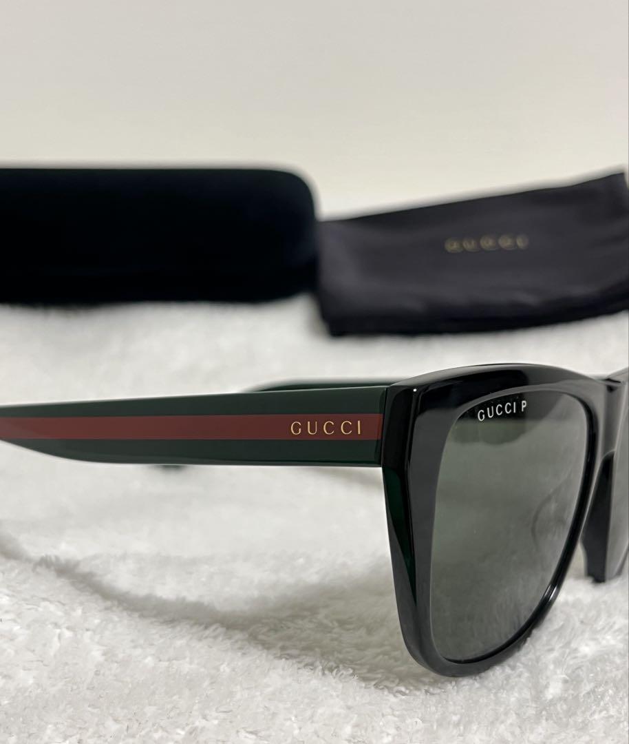 【美品】GUCCI サングラス ブラック/グリーン/レッド