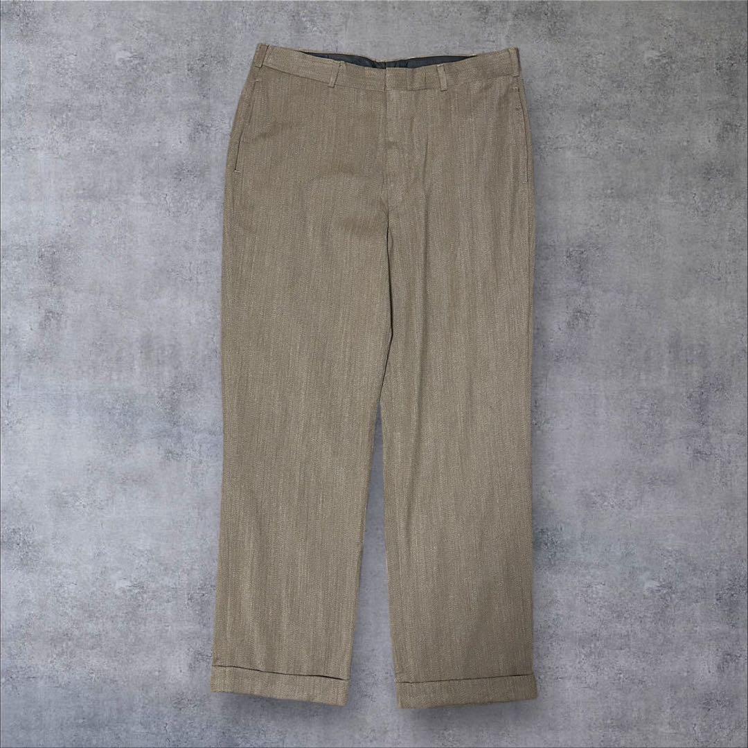 【BrooksBrothers】USA製ウールメンズスラックスブラウンダブル