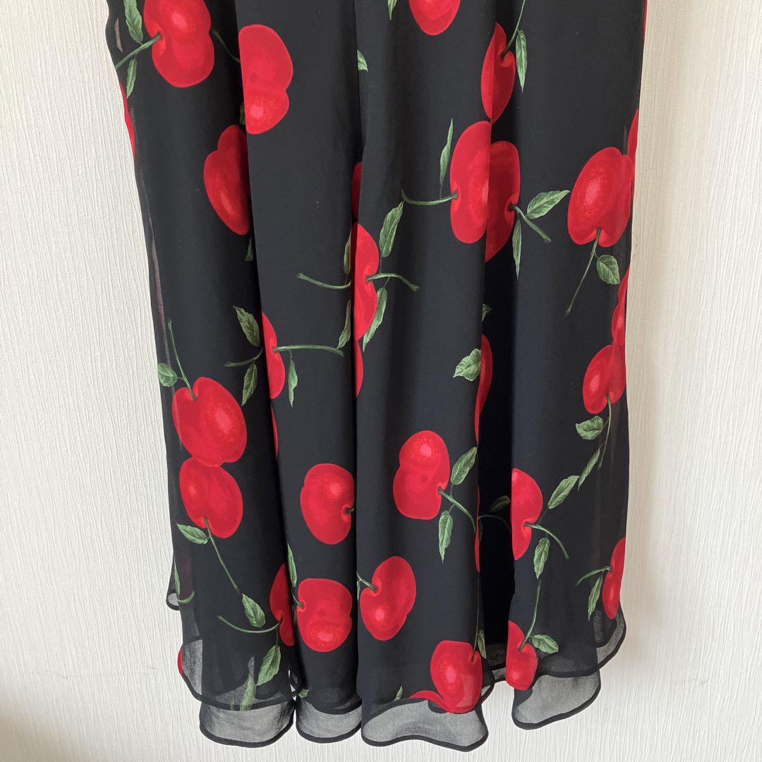超美品☆エムズグレイシー☆ロングワンピース りんご柄 Aライン