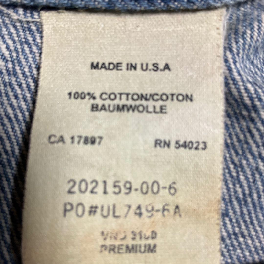 GAP 1969 米国製、デニムジャケット(3L) USAホーク刺繍プリント