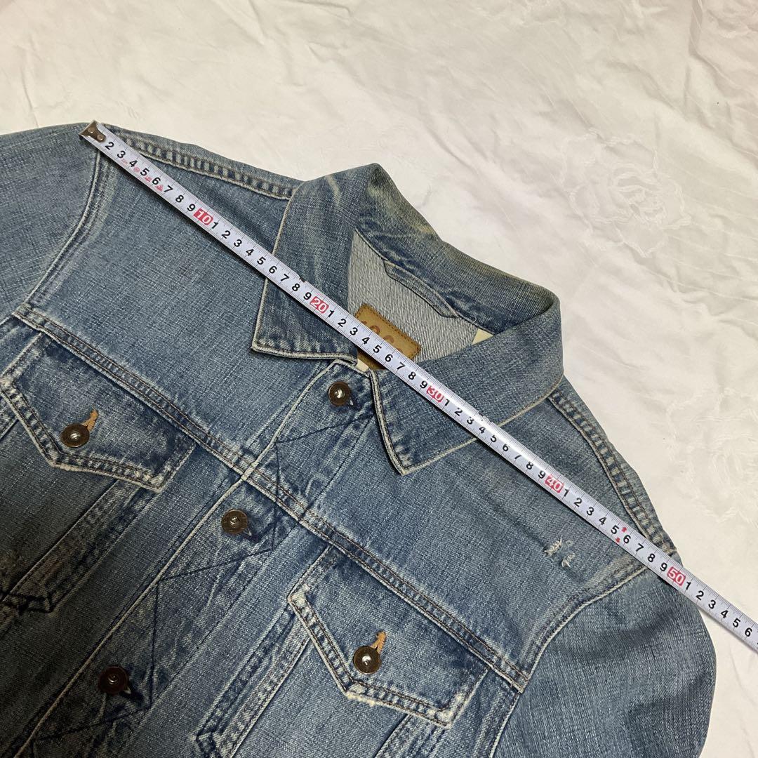 GAP 1969 米国製、デニムジャケット(3L) USAホーク刺繍プリント
