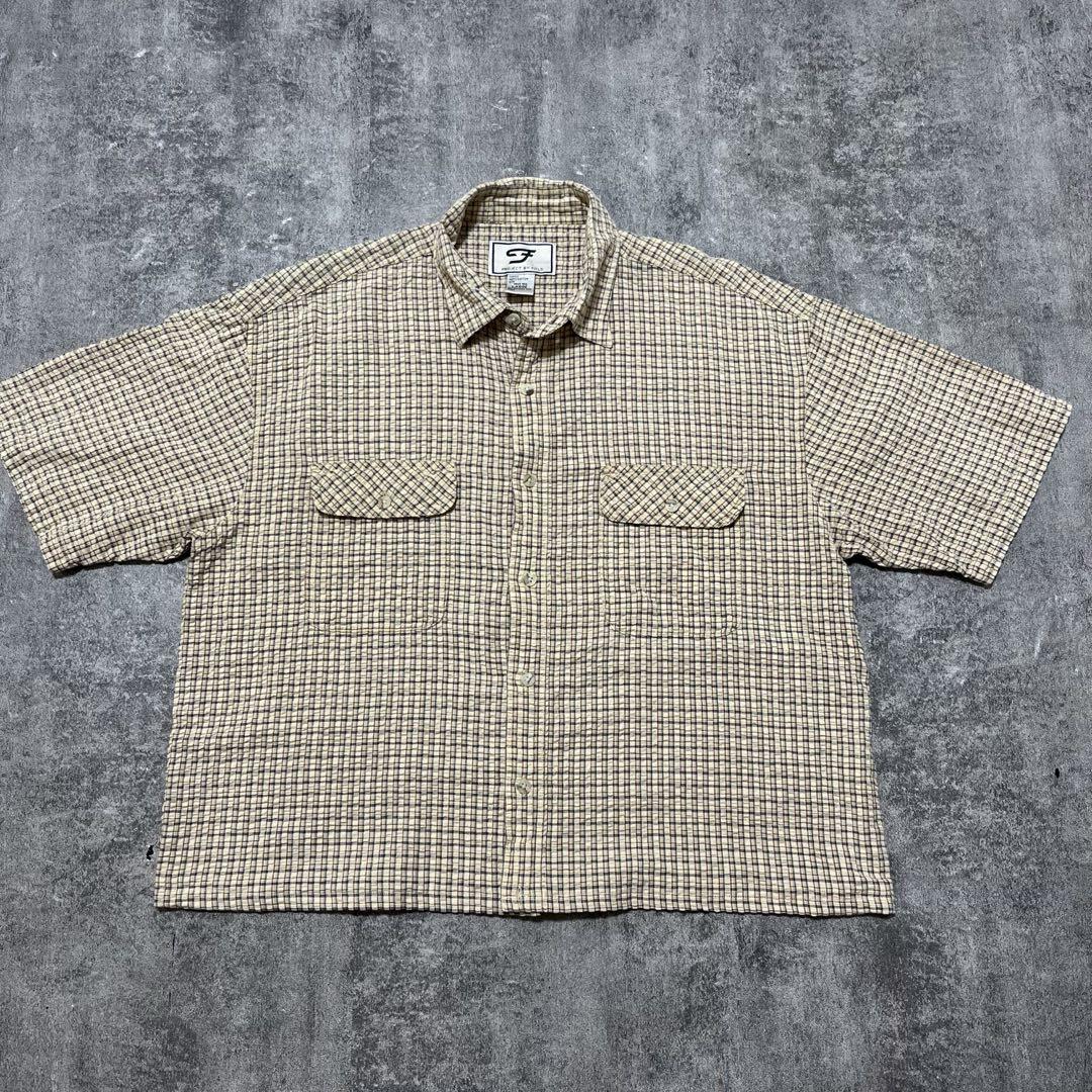 OLD 短丈　ショート丈　チェックシャツ　cityboy 古着　ボックス
