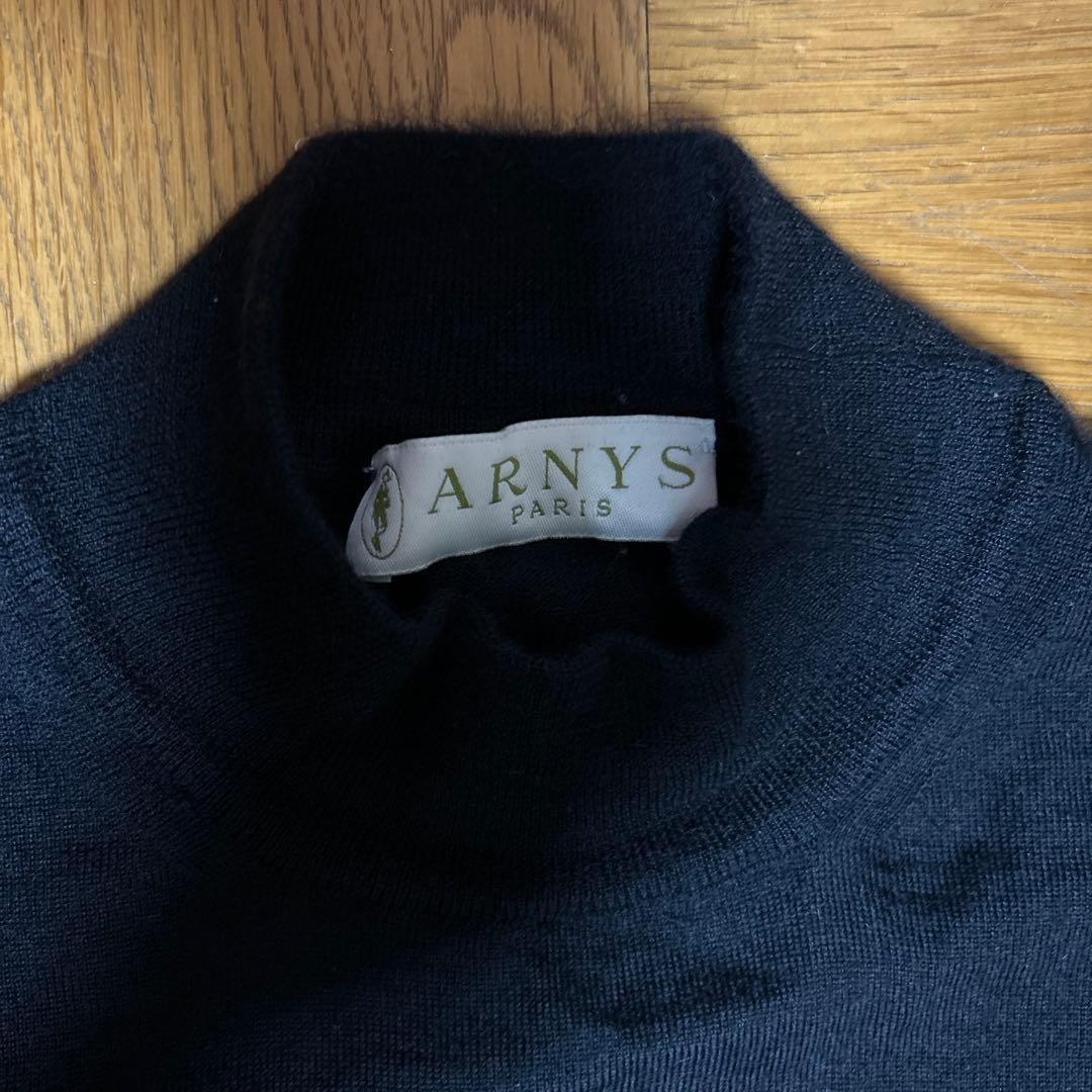 【美品】ARNYS Paris アルニス パリ モックネックセーター 黒カシミヤ 【美品】ARNYS Paris アルニス パリ モックネックセーター 黒カシミヤ