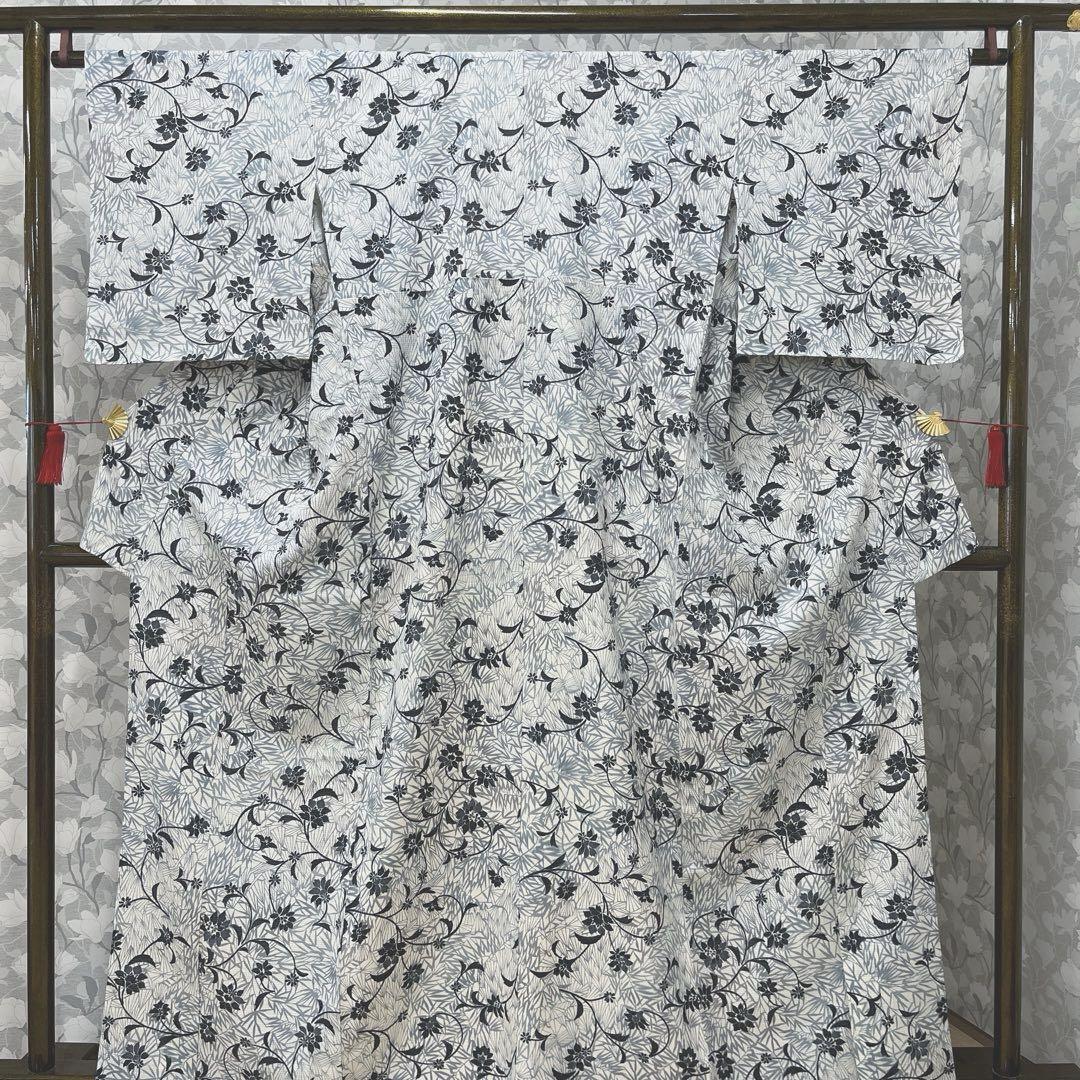 正絹 夏きもの 絽小紋 唐華(未使用品)トールサイズ