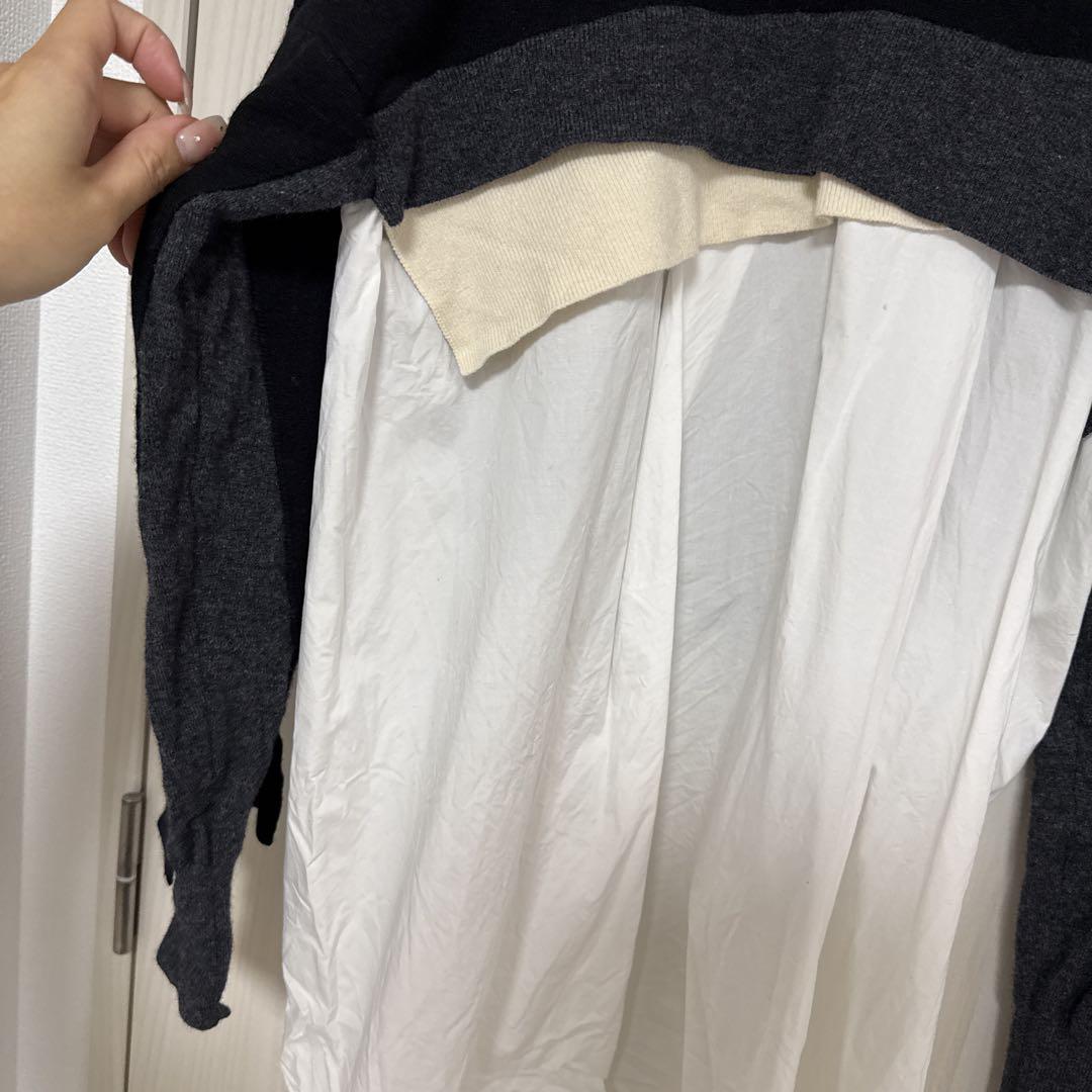 KNIT×CUTコンビ フレアヘムプルオーバー ENFOLD ニット 38 トップス