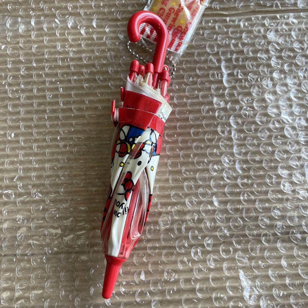 昭和レトロ　ハローキティプチパラソル　傘　マスコットキーホルダー サンリオ ミニ パラソル ハローキティ キティちゃん 傘 グッズ
