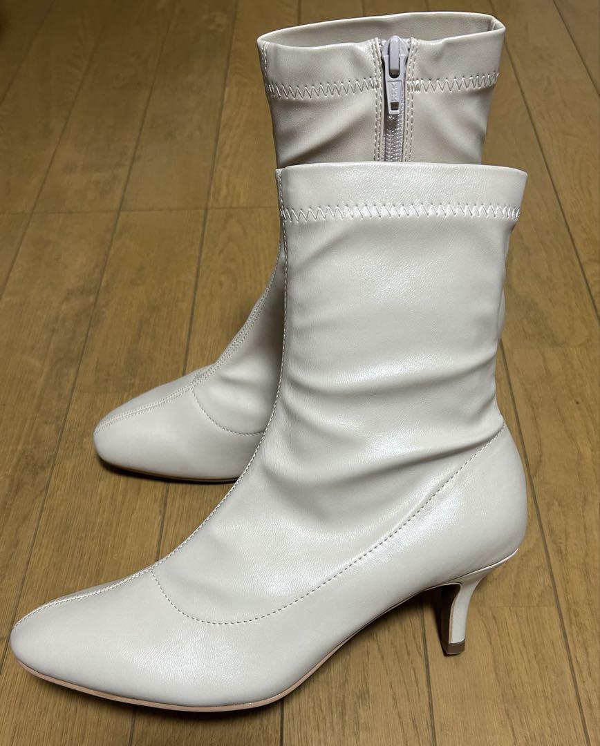 apart by lowrys】 新品 Fレザーストレッチショートブーツ - 靴