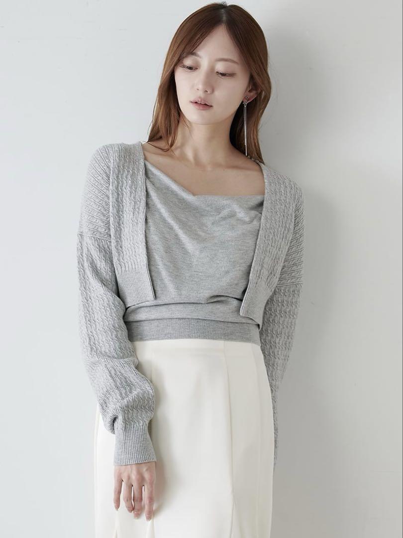 【美品】SNIDEL スナイデル アシメアンサンブル GRY アシメアンサンブル（ニット）｜SNIDEL（スナイデル