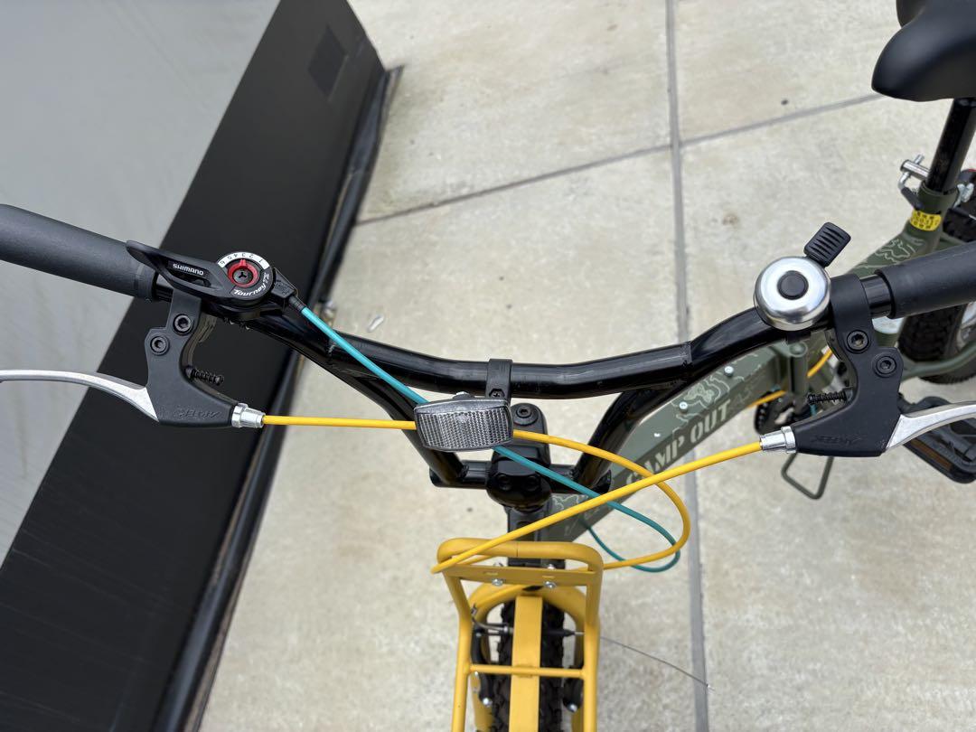 キャプテンスタッグ　 折りたたみ自転車 オリーブグリーン