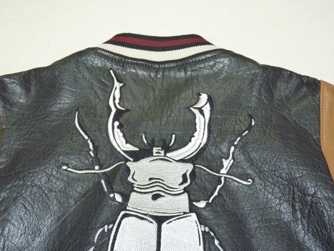 ZARA　ザラ　レザージャケット　水牛本革　クワガタ　ブラック＆ブラウン　Ｌ