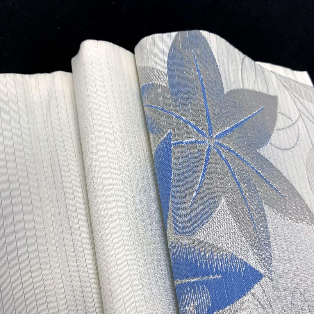 【売切値下げ】507myu57▲洗える袋帯 夏帯 絽 桔梗 萩 楓 化繊▲美品