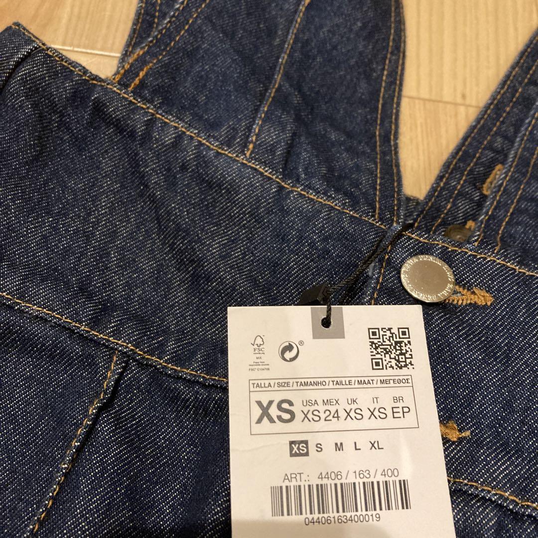 ZARA ザラ リラックスカットデニムサロペット - メルカリ