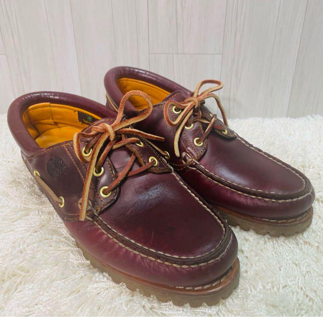 Timberland 3 eyeモカシン バーガンディ26.5cmUK7.5