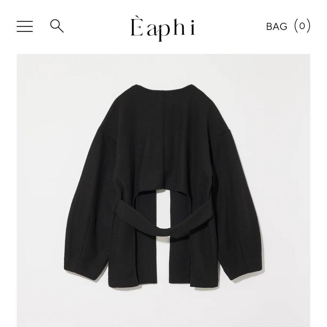 【Eaphi】CURVE CUT LINE JACKET black