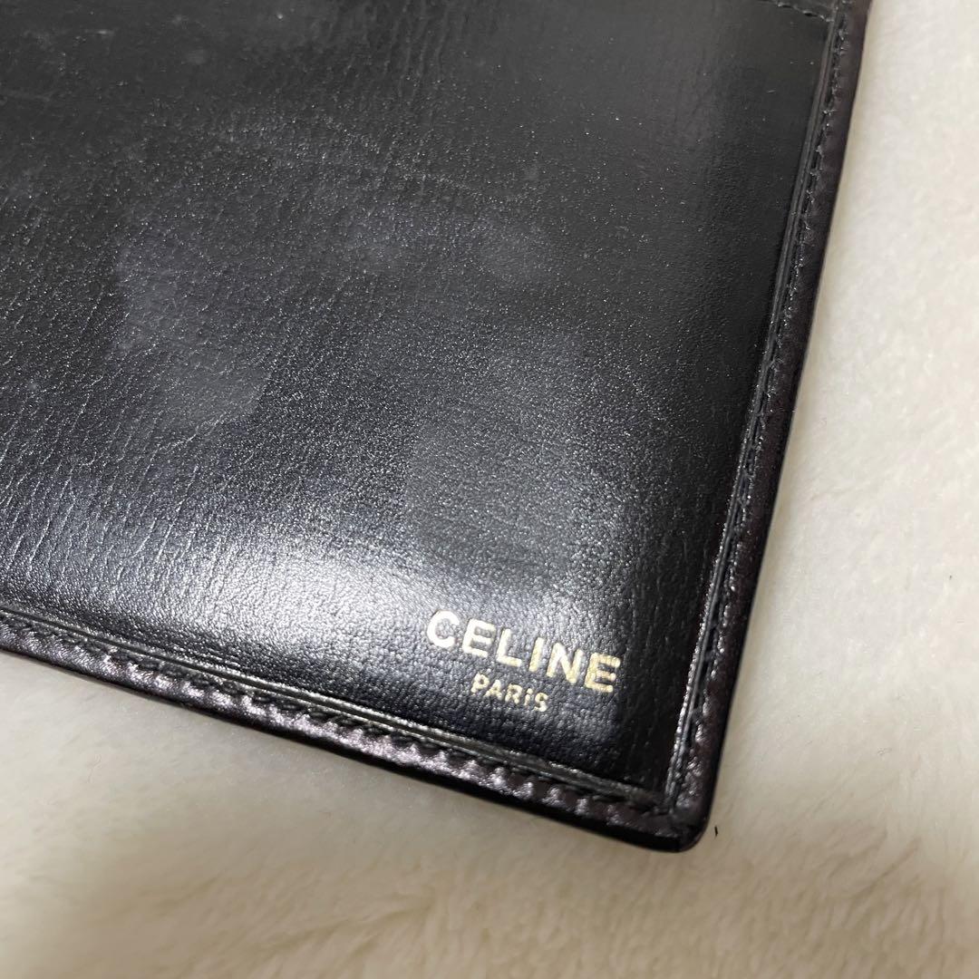 セリーヌ ヴィンテージ イタリア製 長財布 黒 金 カード収納 美品 角綺麗 画像16