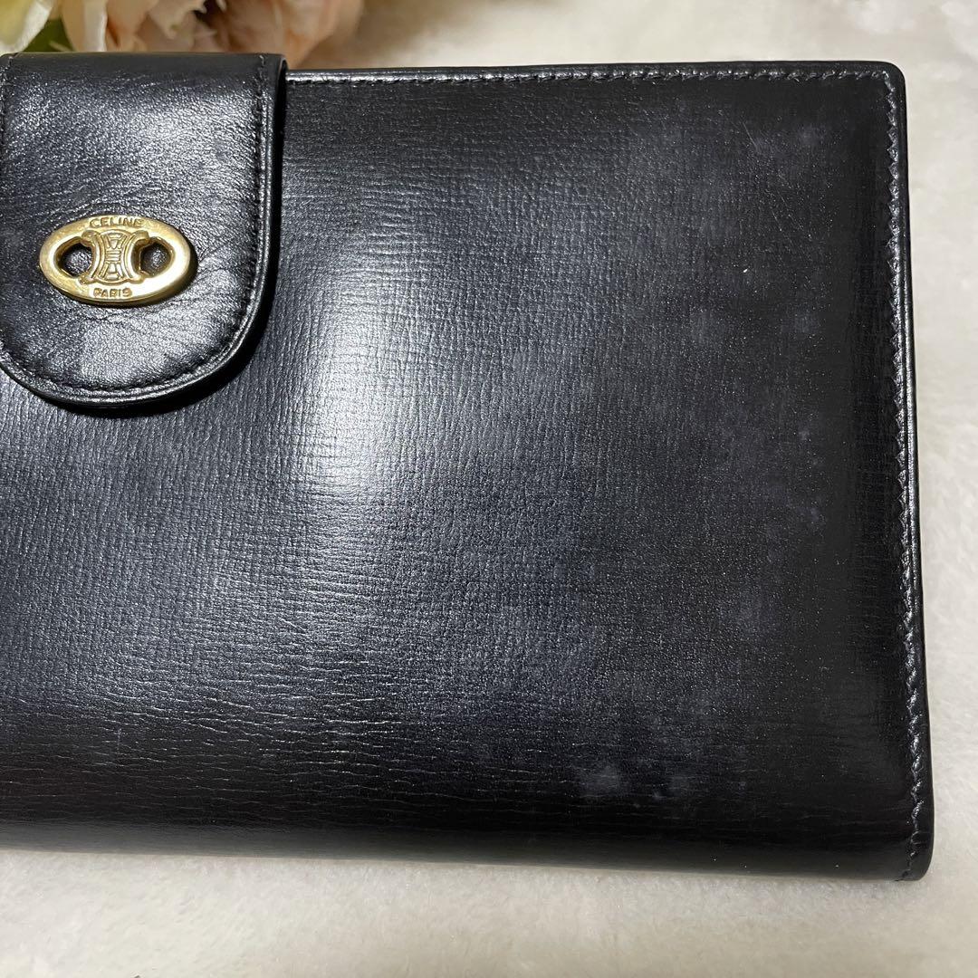 セリーヌ ヴィンテージ イタリア製 長財布 黒 金 カード収納 美品 角綺麗 画像4