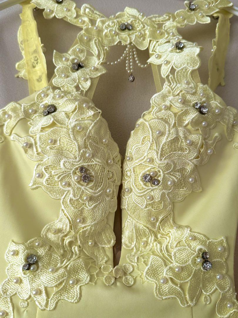【美品】ROBE de FLEURS(ローブドフルール) イエローレースドレス♡