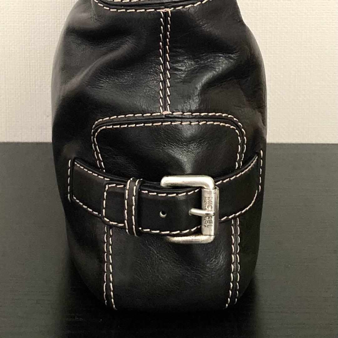 美品MICHEALKORSマイケルコースレザーブラックワンショルダーハーフムーン 美品】MICHAEL KORS ショルダーバッグ レザー 黒 ハーフムーン