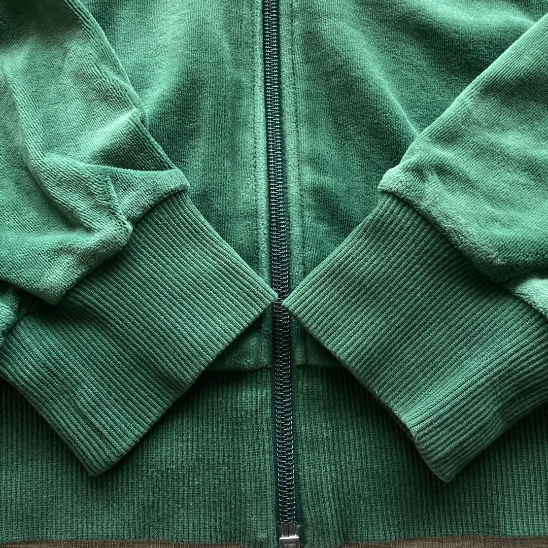 00s adidas ベロア　トラックジャケット　グリーン　Lサイズ
