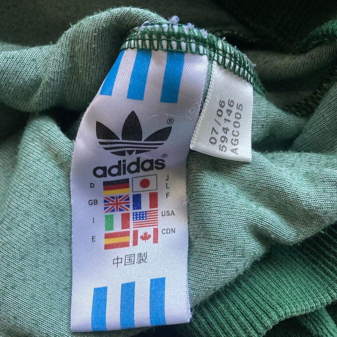 00s adidas ベロア　トラックジャケット　グリーン　Lサイズ