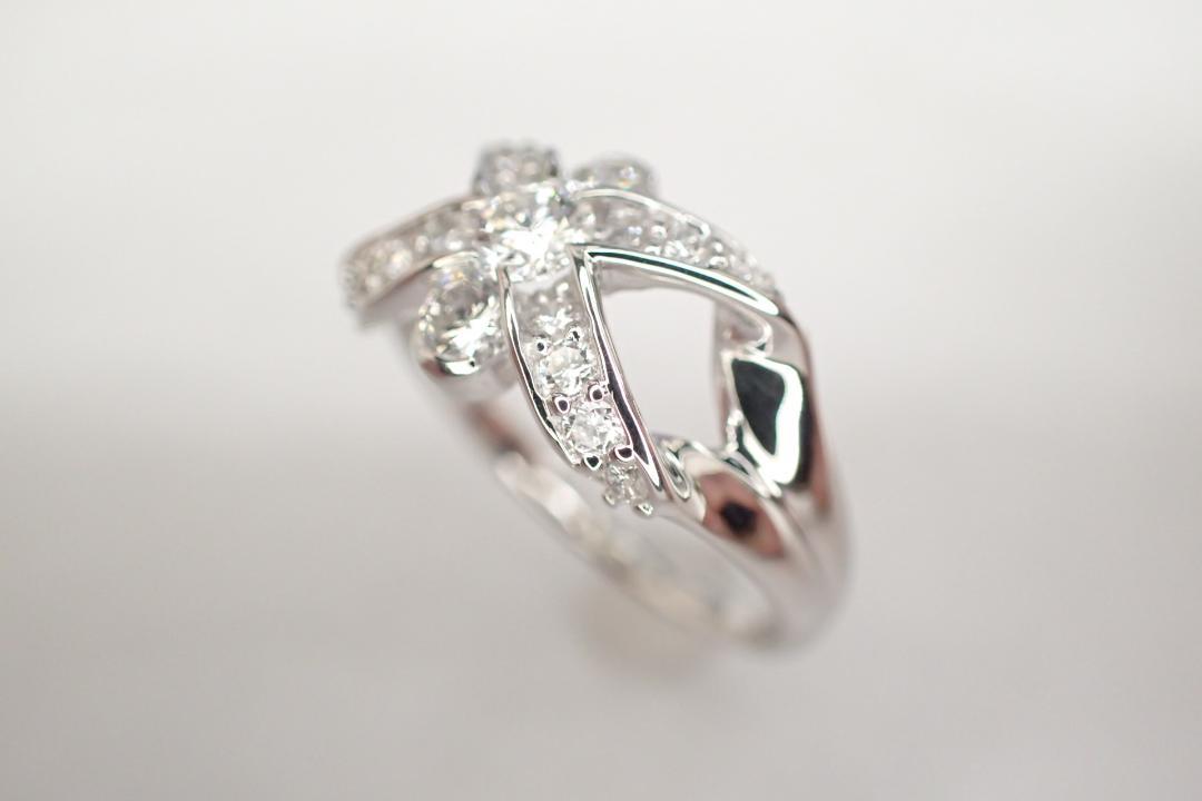 13/美品 モニッケンダム Pt900 ダイヤ計0.84ct リング 指輪