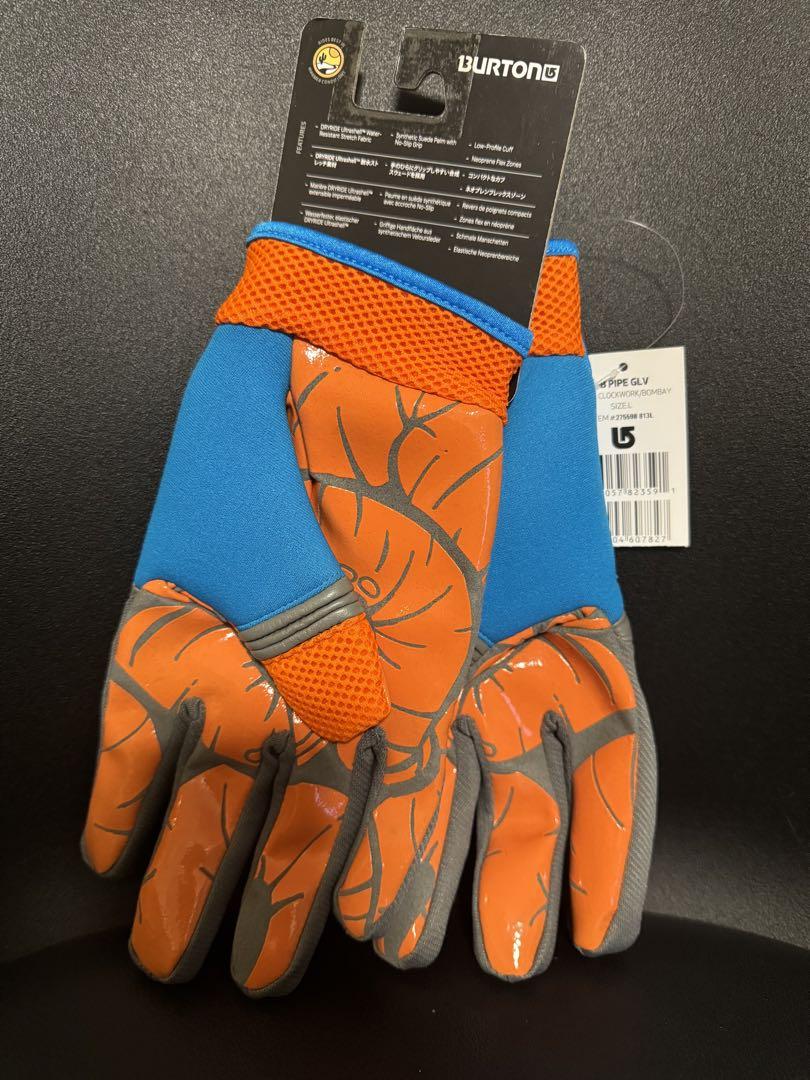 【新品】Burton Pipe Glove バートンパイプグローブL青・オレンジ