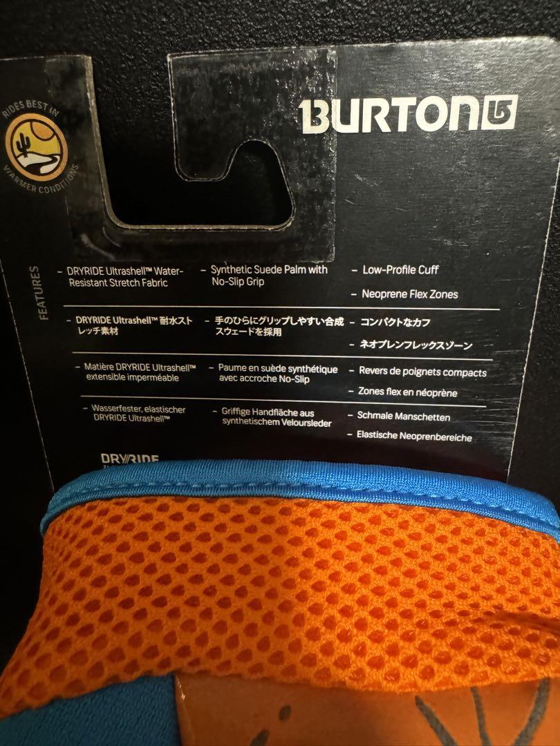 【新品】Burton Pipe Glove バートンパイプグローブL青・オレンジ