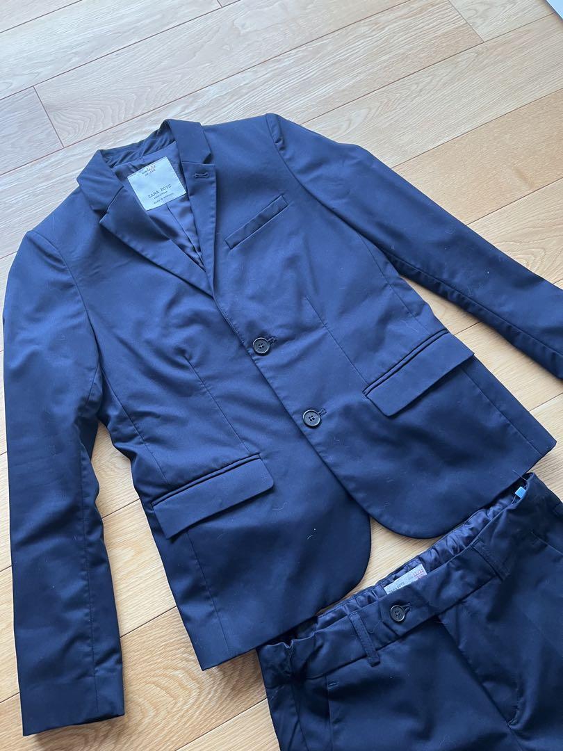 新発売 新商品 ZARA 150センチ ネクタイ付き スーツ ネイビー ボーイズ用 フォーマル・ドレス・スーツ