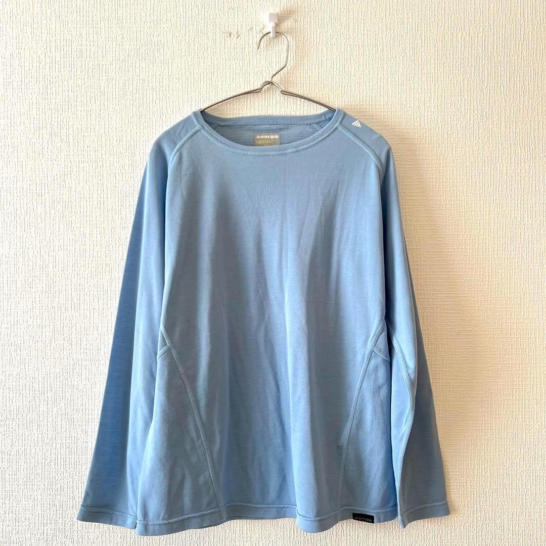 ☆【アクシーズクイン】スポーツウールシャツ ラグランスリーブ 登山 アウトドアL
