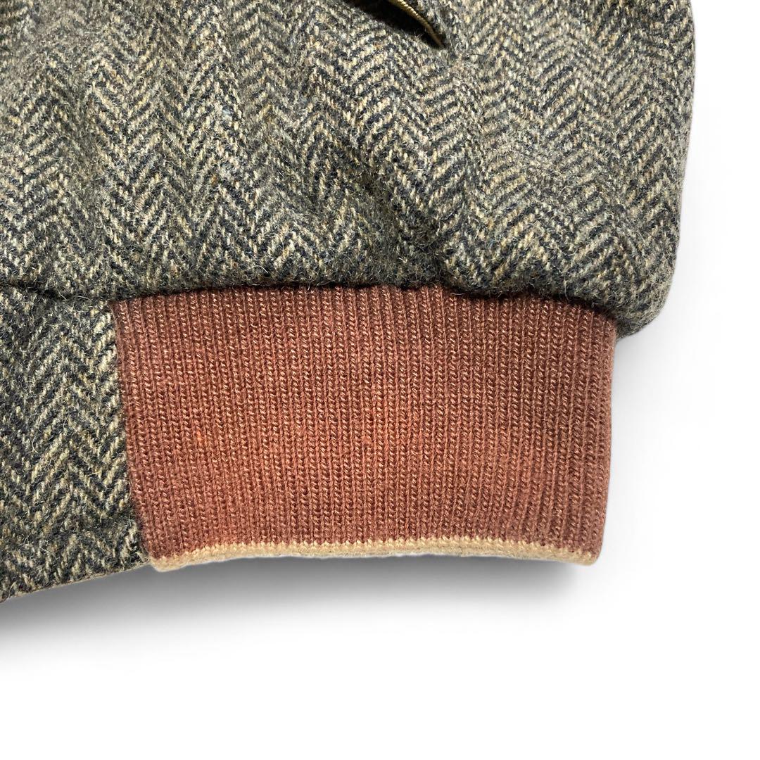 90s LANDS'END ヘリンボーン ハリントンジャケット リバーシブル