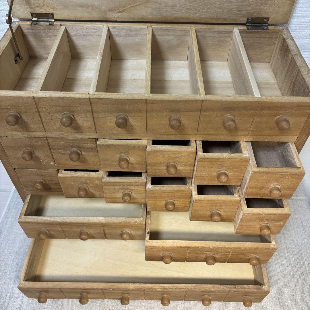 s*a様 整理木箱　引き出し　古家具　木製　マス目　小引き出し