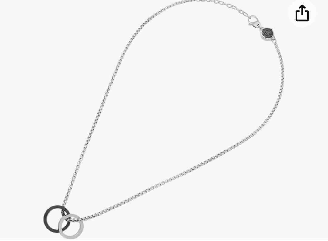 DIESEL リング付きネックレス シルバー ステンレススチール