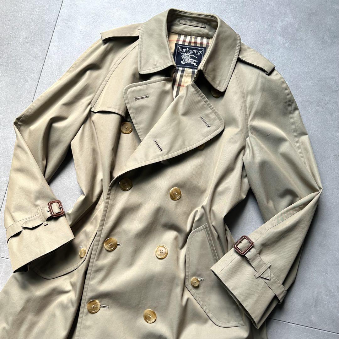 美品☆BURBERRY　トレンチコート　ノバチェック　スプリングコート 極美品 バーバリーズ トレンチコート ダブル ロング ノバ