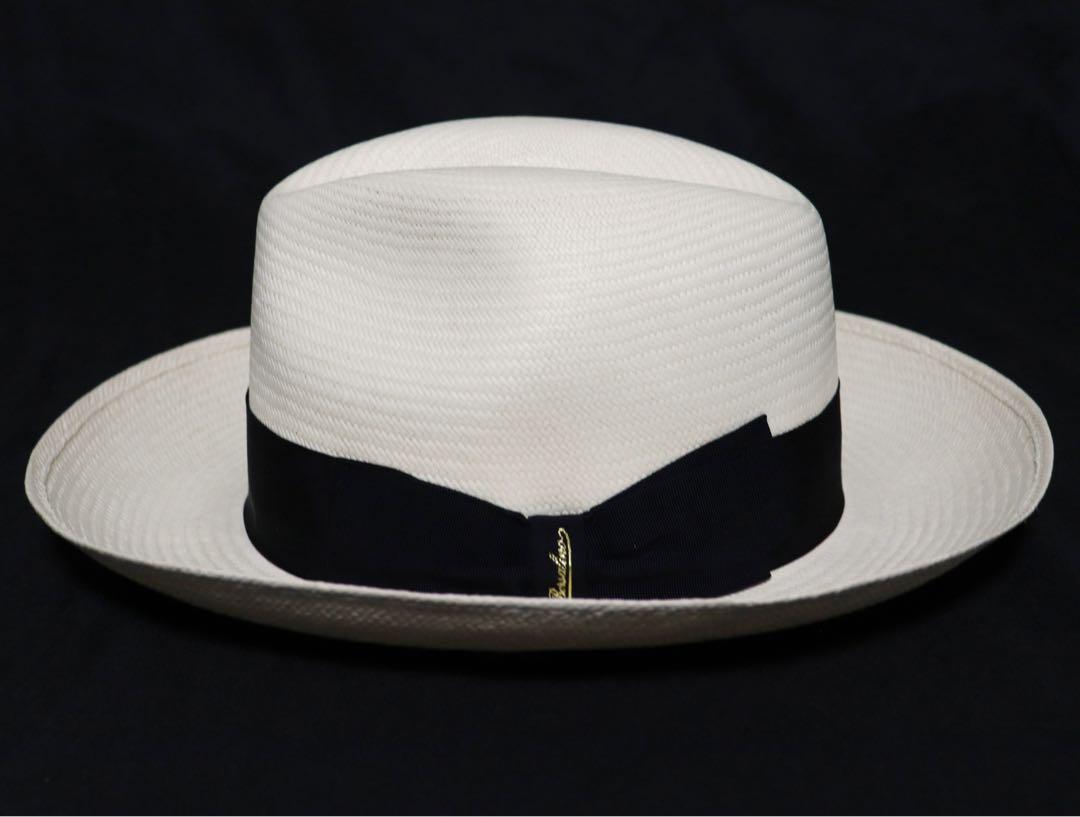 《ボルサリーノ》新品 イタリア製 高級パナマハット 麦わら帽子 57(M)