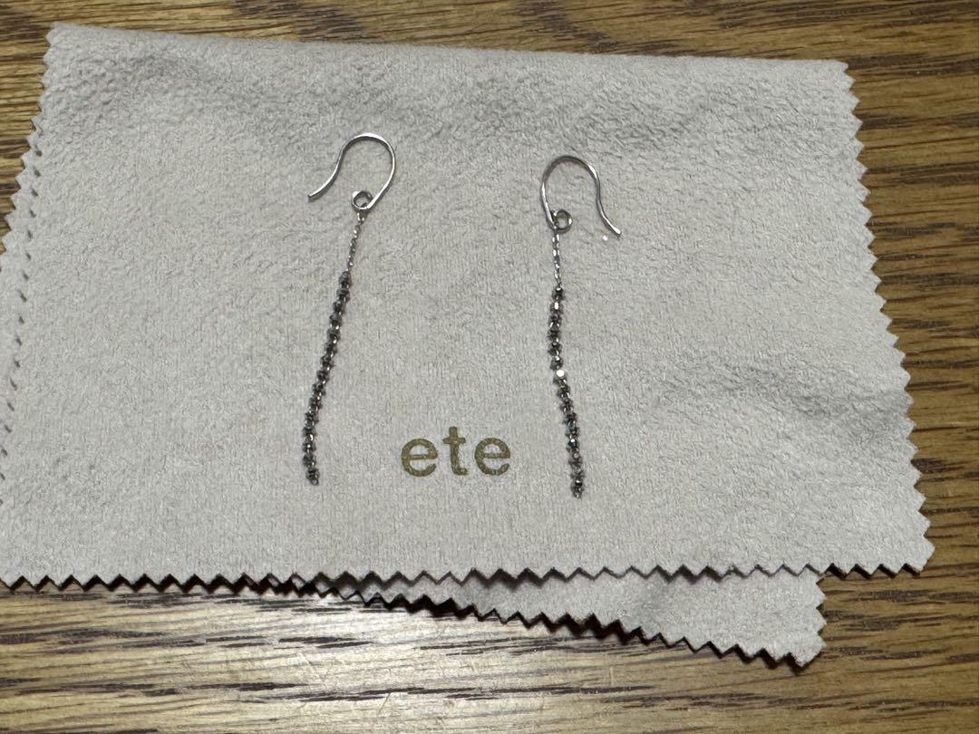 売れ筋商品お見逃しなく ⭐︎3連休限定お値下げ中⭐︎ete プラチナ ピアス グレイン 両耳 アクセサリー