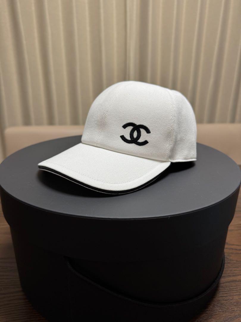 福袋 セール 25C シャネル CHANEL 帽子 キャップ バイカラー ホワイト CAP 帽子