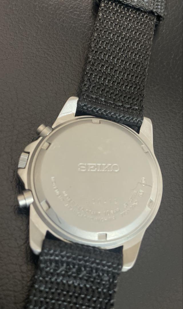 SEIKO☆セイコー☆クロノグラフ☆100m防水 ナイロンベルトウォッチ☆