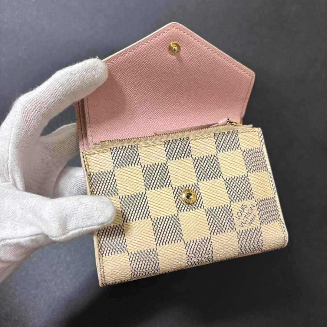 o4 ヴィクトリーヌ ダミエアズール 三つ折り財布 ルイヴィトン