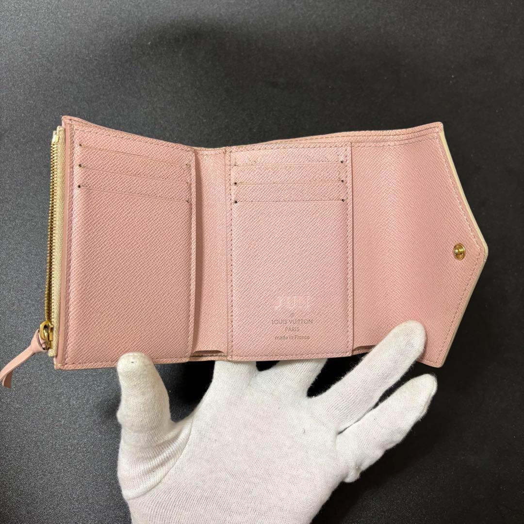 ルイヴィトン ダミエ エベヌ アリアンヌ 三つ折り財布 ピンク C1 ルイヴィトン ダミエ エベヌ アリアンヌ 三つ折り財布 ピンク C1