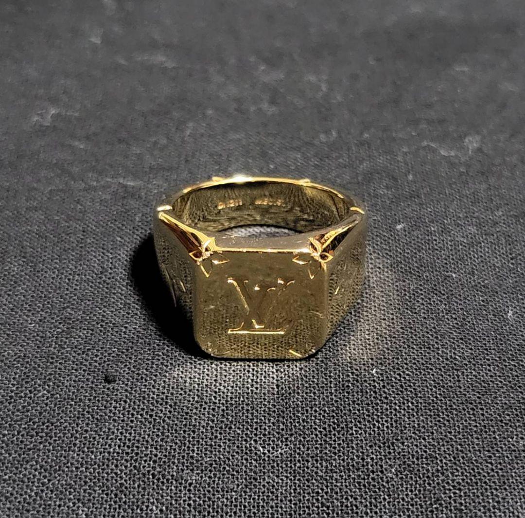 ◇LOUIS VUITTON◇ロゴ柄 ゴールドリング サイズL - obstruction
