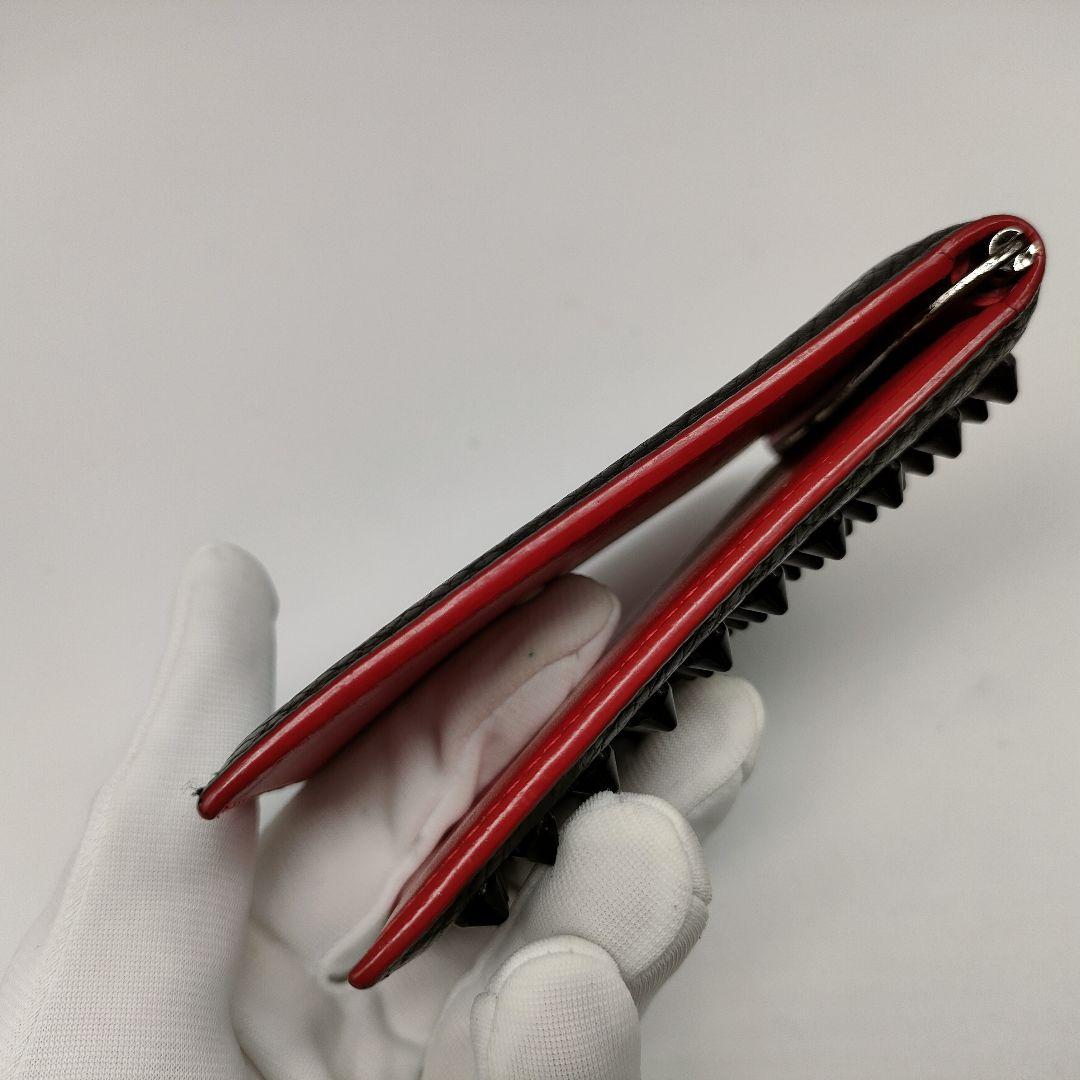 【極美品】クリスチャンルブタン マネークリップ パネトーネ スタッズ レザー 黒