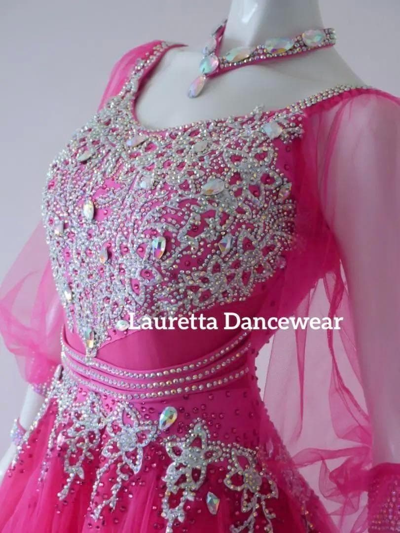 お値打ち品 新品 高級仕様 社交ダンス スタンダード モダン L ローズピンク お値打ち品 新品 高級仕様 社交ダンス スタンダード モダン L ローズピンク